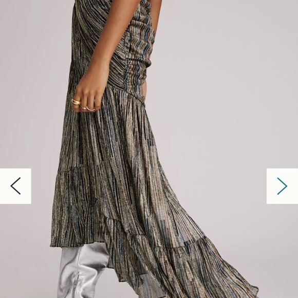 Anthropologie Misa Los Angeles metallic high low dress - Picture 7 of 9